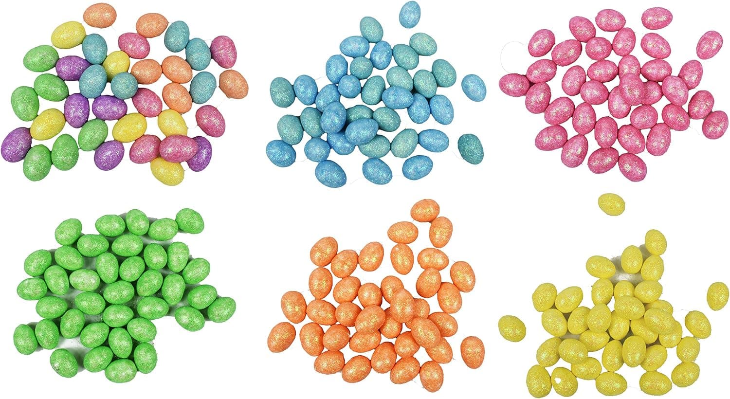 Set of 6 Pastel Colored Easter Eggs! Perfect for Easter Egg Decor! 36 PC Mini Foam Eggs! (216 Mini Foam Eggs)
