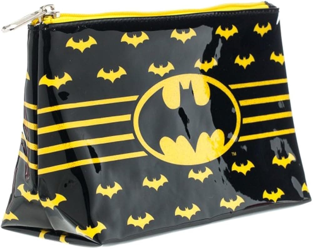 Official Batman Classic Logo Make Up/ Cosmetics Wash Bag - Black and Yellow