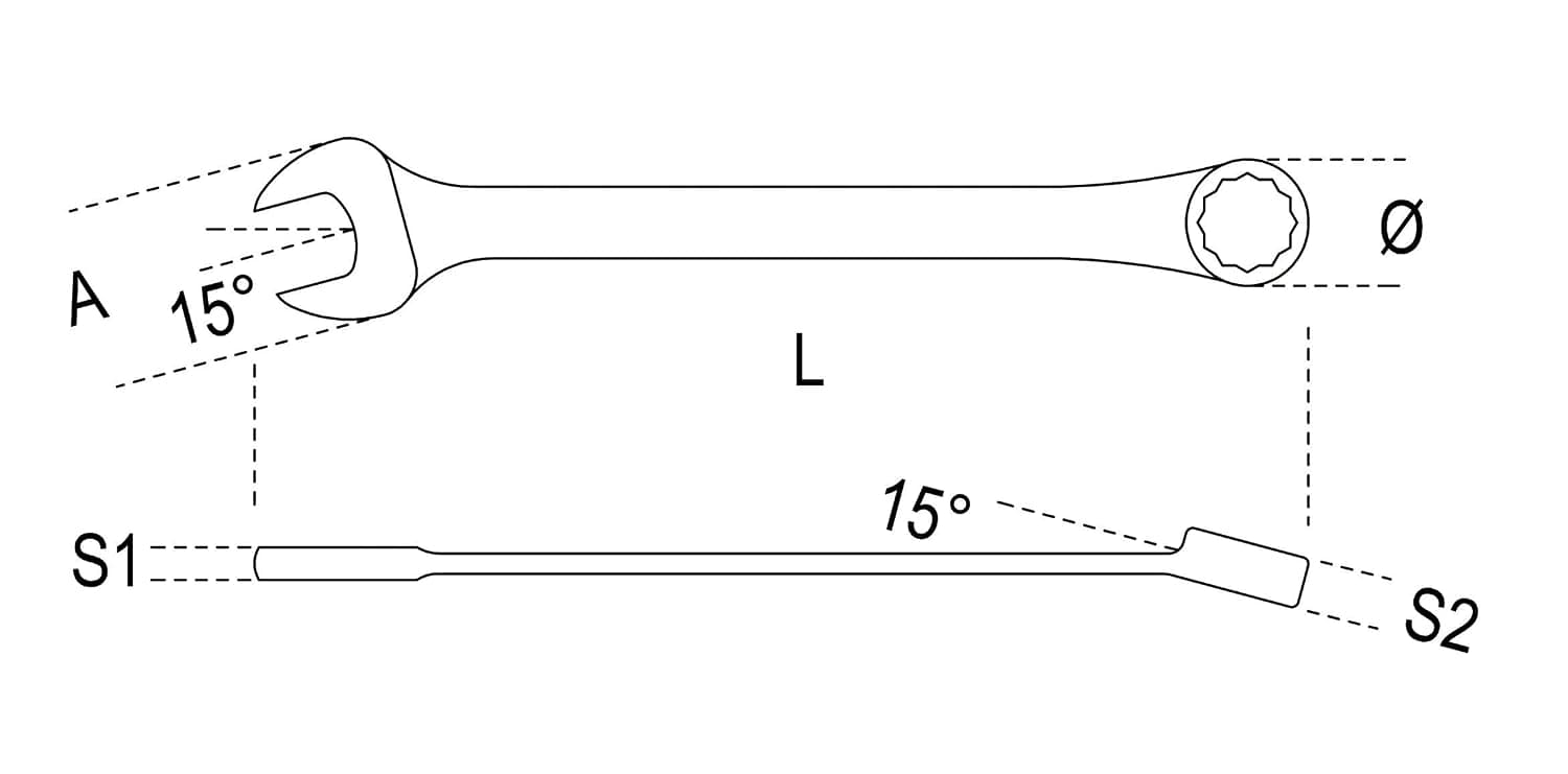 Beta 42 5.5mm x 5.5mm Offset Combination Wrench, Chrome Plated