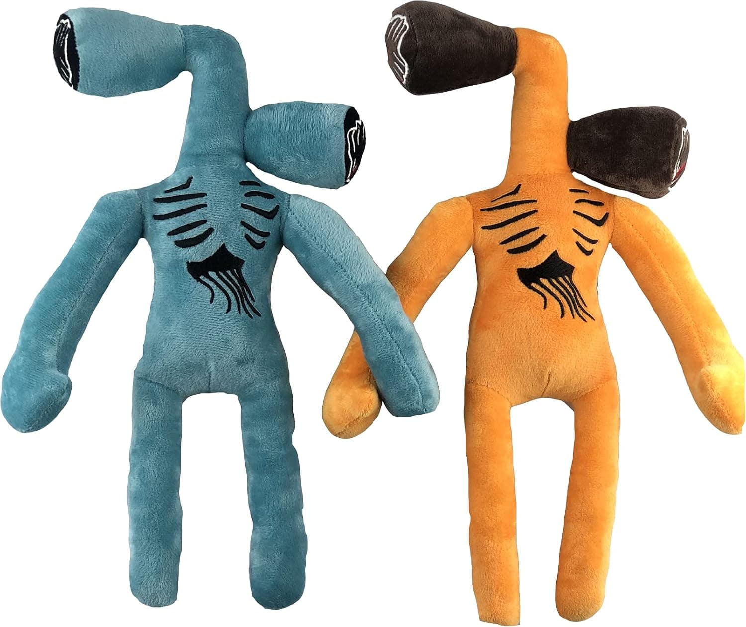 2pcs 15.2inch Siren Head Toy Plush，Children's Day or Birthday Gift for Kids (Light Blue and Orange)…