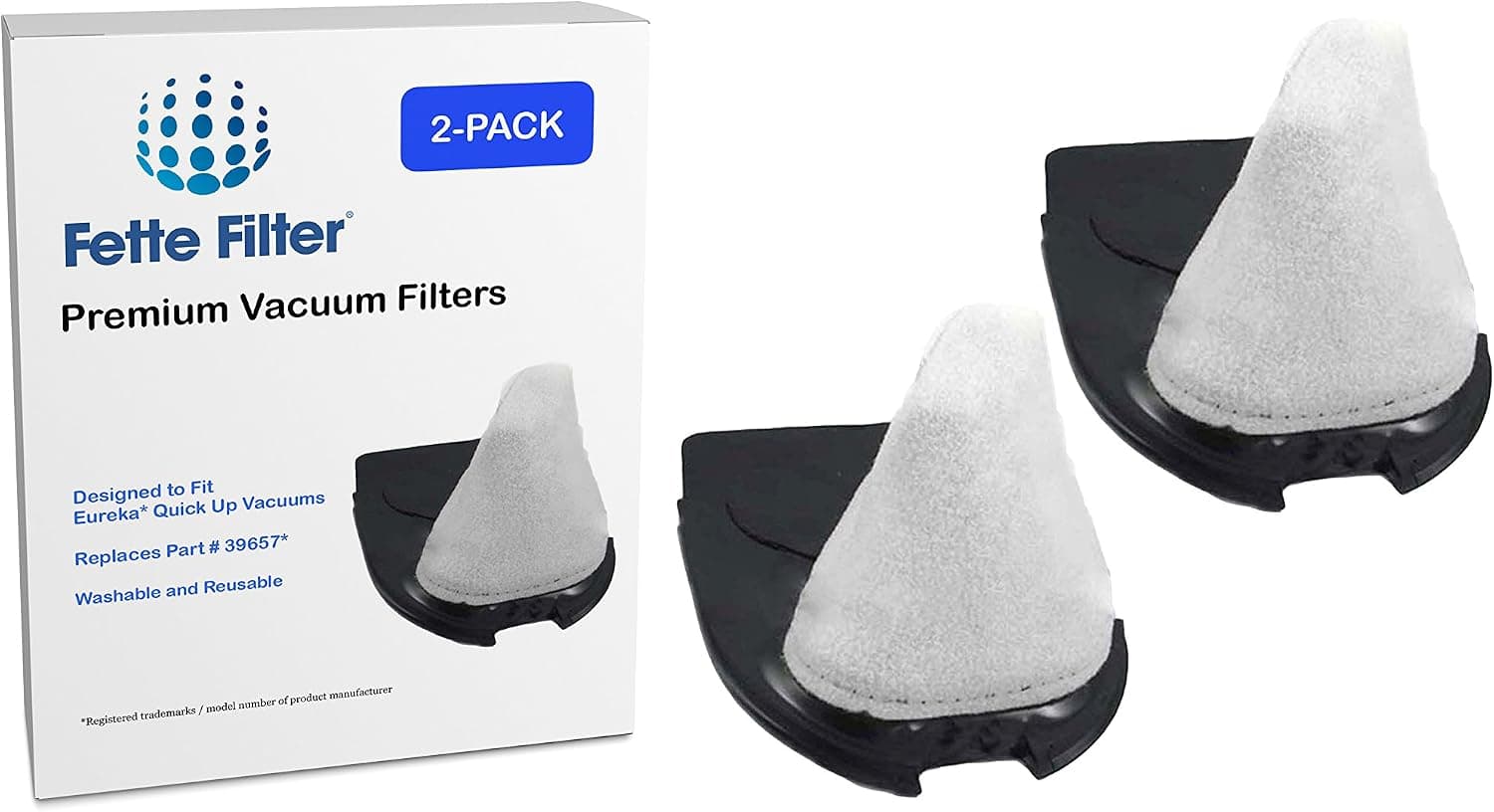 2 Pack - Eureka DCF-11 & DCF-27 Compatible Quick Up Dust Cup Filters - Fits Eureka Models: 61, 70, 71, 61A, 70A, 70AX, 71A, 71AV, 71B, AG61A, UK61A, Z61A - Replaces Part # 62558B