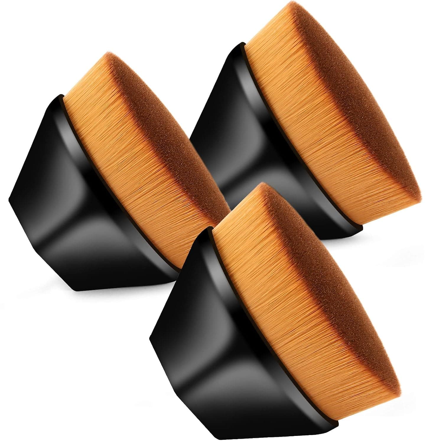 Hexagon Foundation Makeup Brush, High Density Flat Top Foundation Brush with Protective Case for Blending Liquid, Cream or Flawless Powder Cosmetics