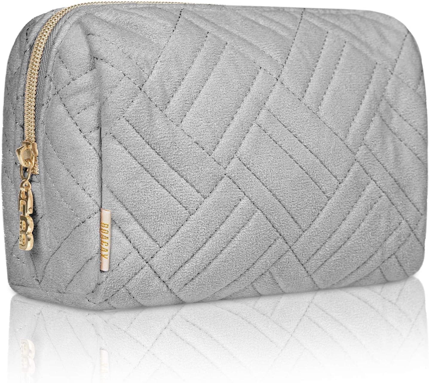 BOACAY Cosmetic & Makeup Bag, Zippered Makeup Pouch for Women, Travel Cute Organizer Suitable for Purse, Versatile Bag with Multiple Compartments for Makeup, Toiletries, Accessories