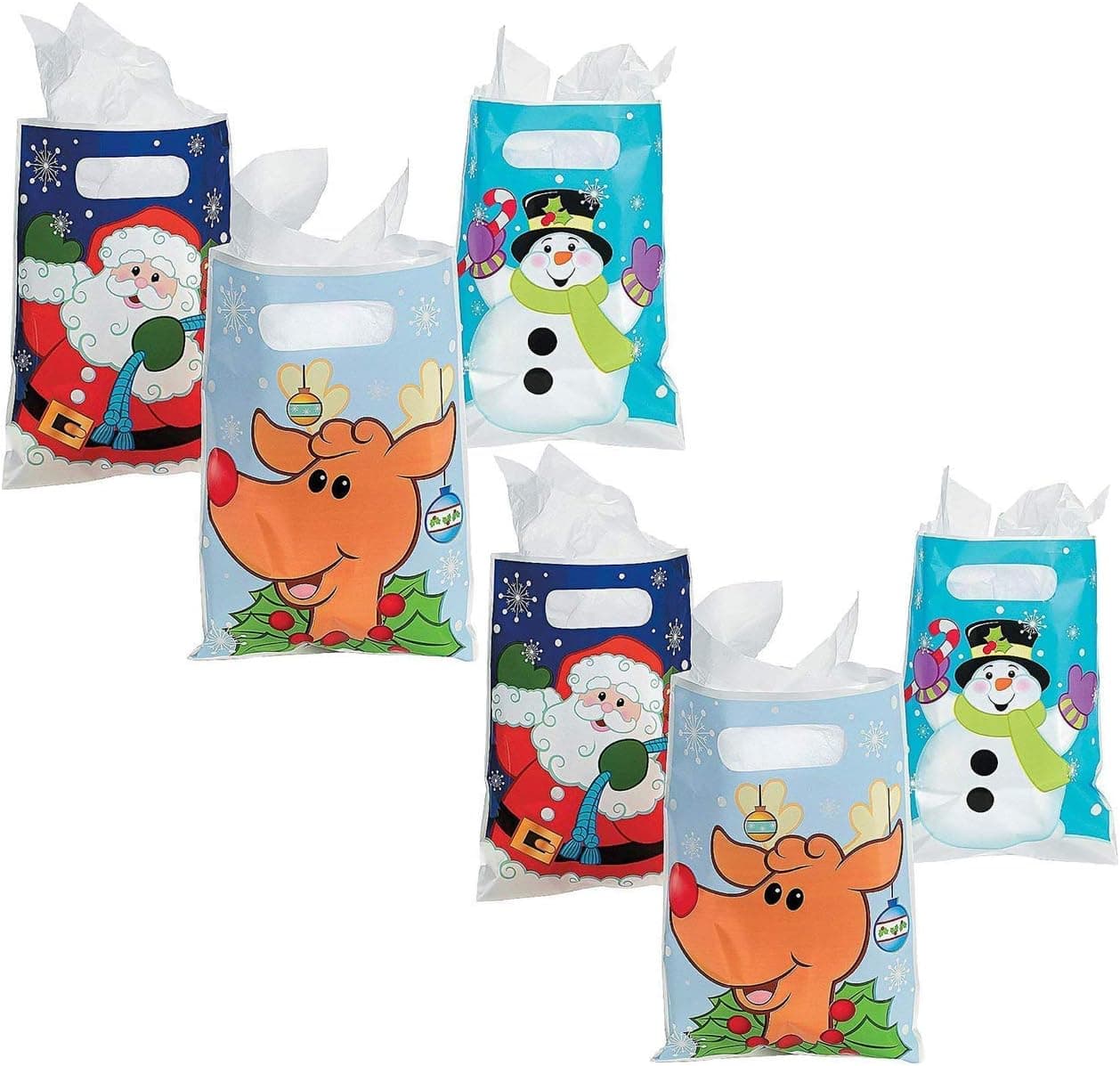 Fun Express Assorted Christmas Party Favor Bags | 2-Pack | 72 Total Count | Great for Christmas Parties, Party Favors, Holiday Celebrations, and Special Occasions