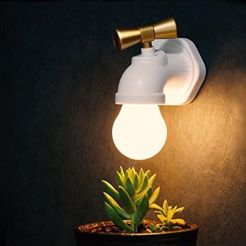 Night Lights ,Voice-Activated Induction LED Bedside lamp，Creative LED Faucet Night Light，Wall Lamp,USB Charging Voice Controlled Induction Bedside Lamp for Indoor Corridor (White)
