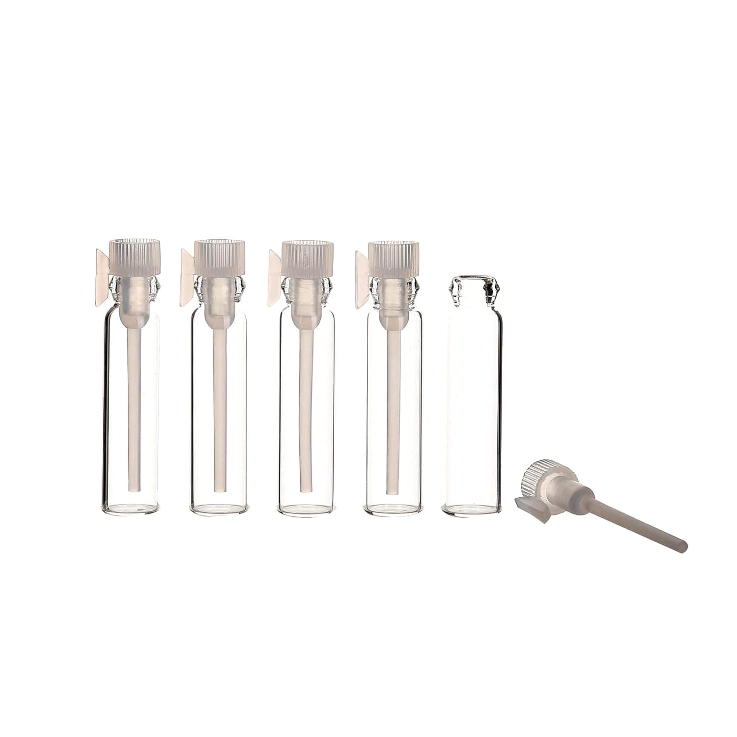 1ml 2ML 100Pcs Mini Sample Cute Glass Travel Oil Perfume Bottle with Drop and Empty Sample Bottle for Essential Oils Aromatherapy (1ML)