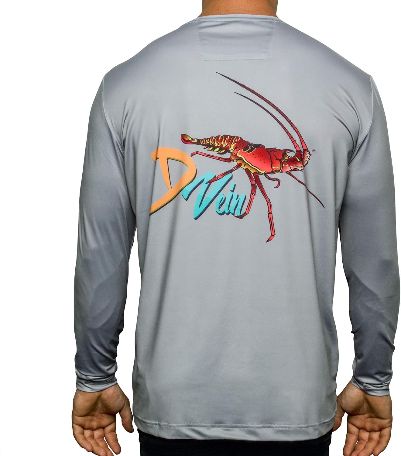 D Vein Men’s Fishing Shirts with SPF 50+, Long Sleeve Dry-Fit, White - Lightweight Sun Shirt with Ultraviolet Protection