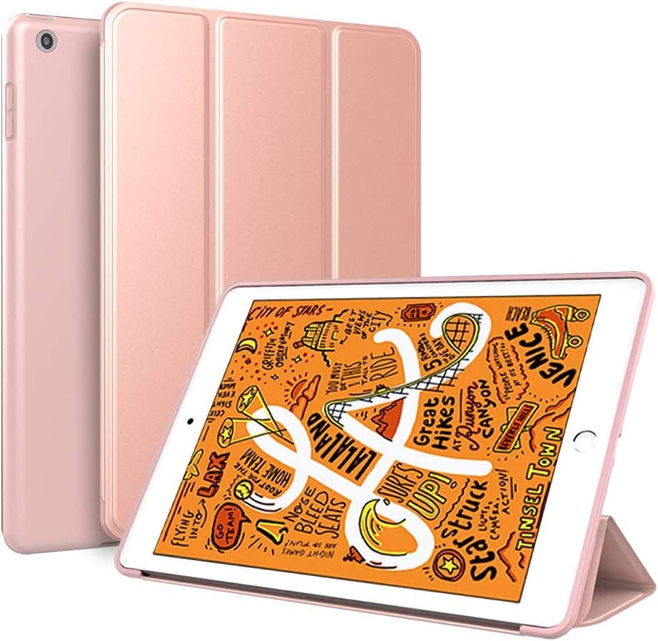 kenke iPad Mini 5 Case,Ultra Slim Lightweight Smart Case TPU Soft Silicone Stand with Auto Sleep/Wake for iPad Cover 7.9 inch iPad Mini 5th Generation-Rose Gold