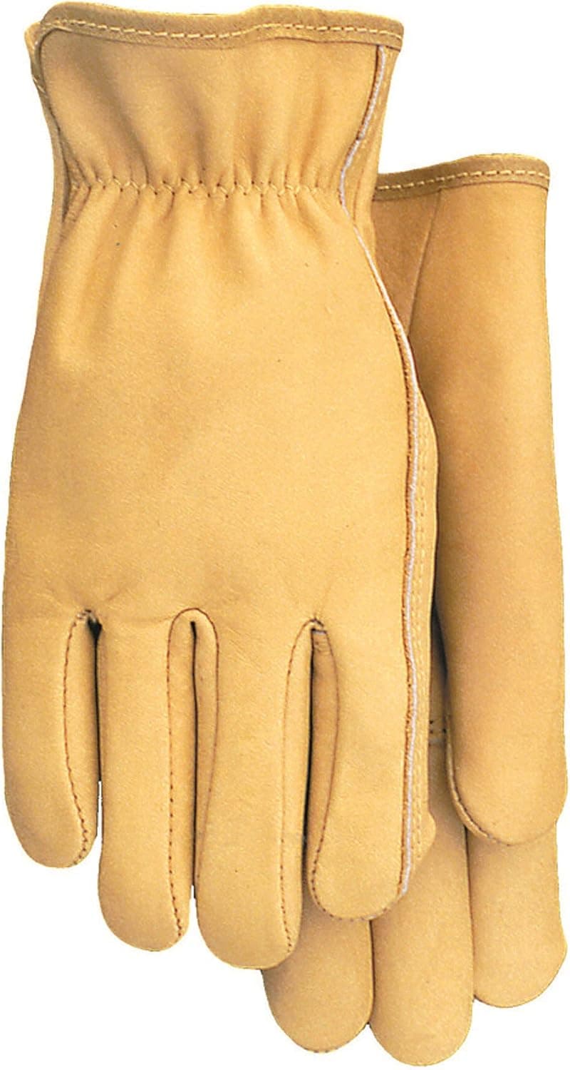 Midwest Gloves & Gear 608 American Made Top Grain Cowhide Leather Gloves, Work Gloves Men, XL