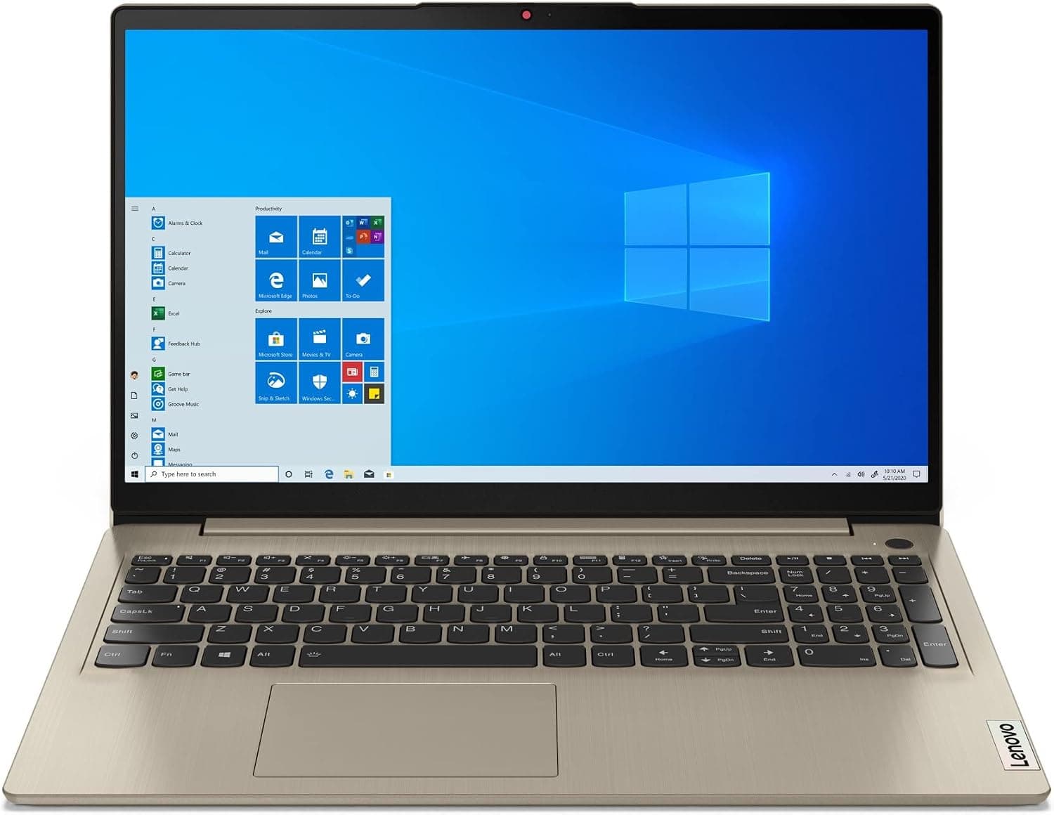 Lenovo IdeaPad 3i 15.6“ FHD Touchscreen Laptop | Intel Core i3-1115G4 | Intel UHD Graphics | Fingerprint Reader | Sand | Windows 11 in S Mode (12GB RAM | 256GB SSD |USB3.0 HUB)