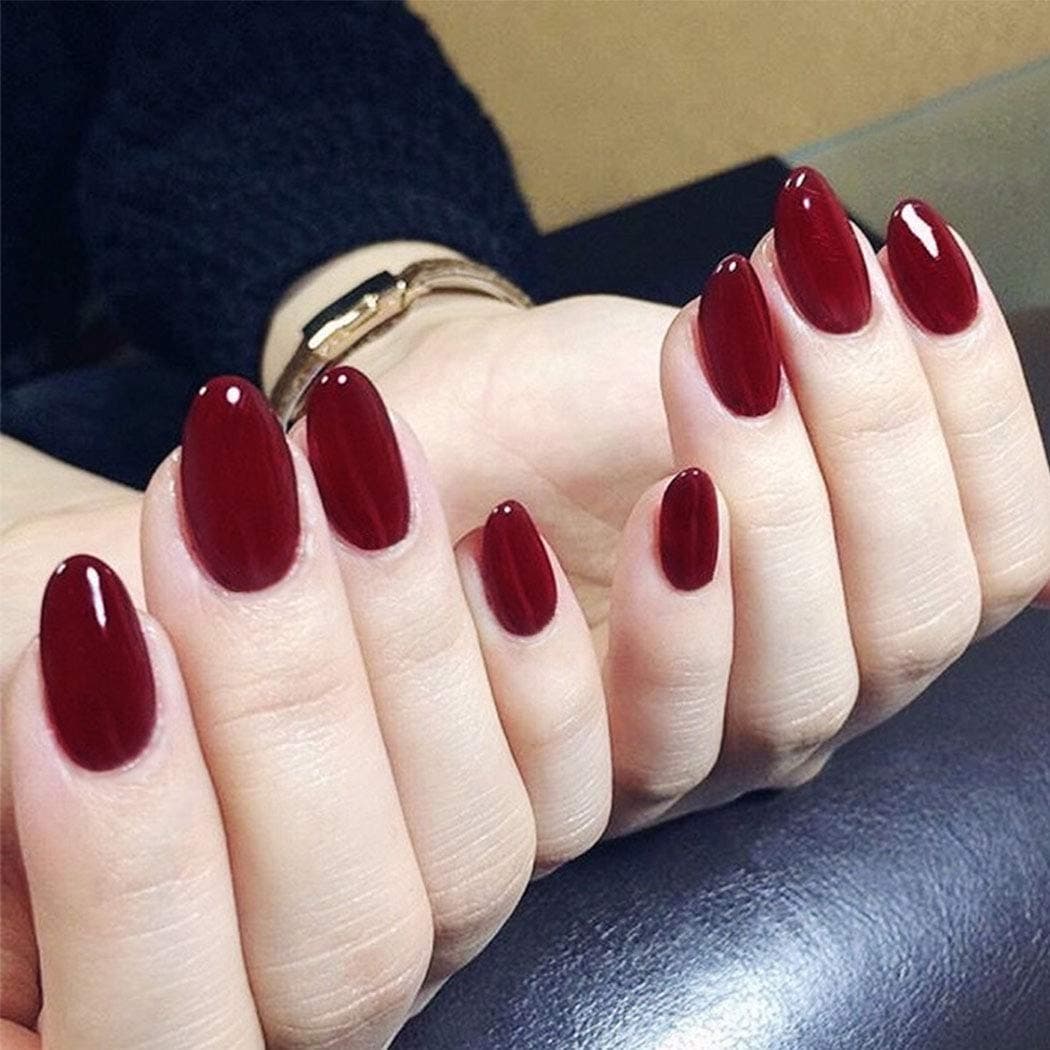 Asooll 24PCS Fashion Red Press on Nails Short False Nail Full Cover Acrylic Art Tips on Fake Nails for Women and Girls