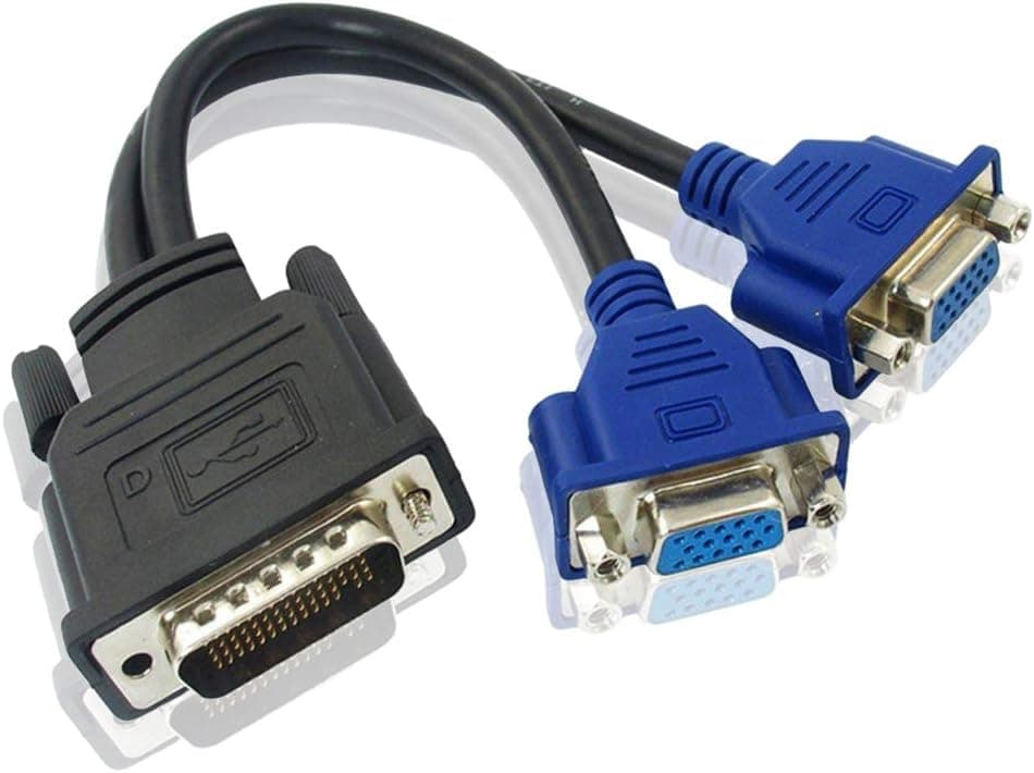 DMS-59 Pin Male to Dual VGA Female Y Splitter Video Card Adapter Cable