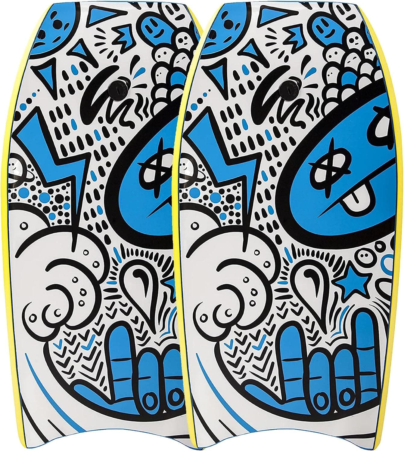 Body Glove Phantom Bodyboard - EPS Core, HDPE Slick, Crescent Tail, Graphic Slick, Includes Leash (41 INCH, 2 Pack Bundle)