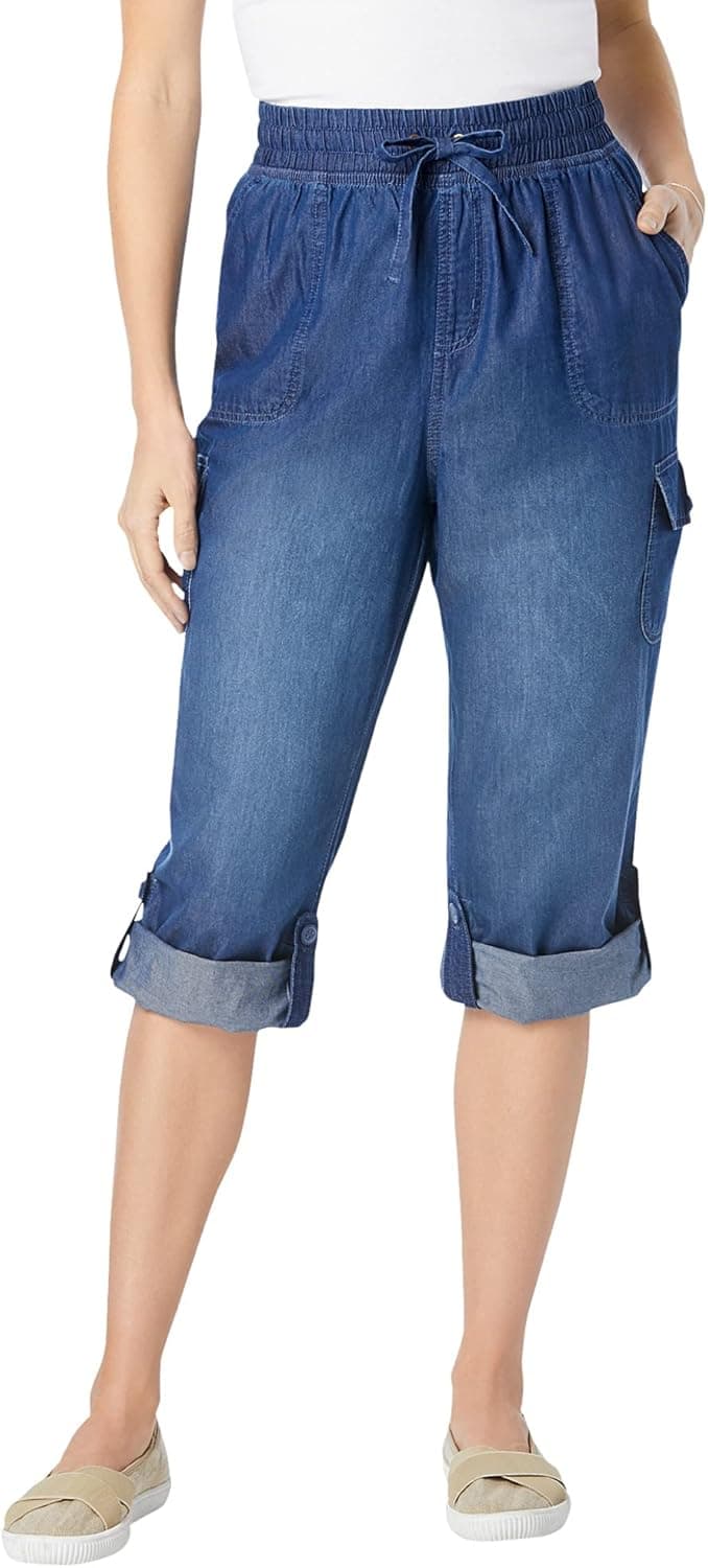 Woman Within Women's Plus Size Convertible Length Cargo Capri Pant