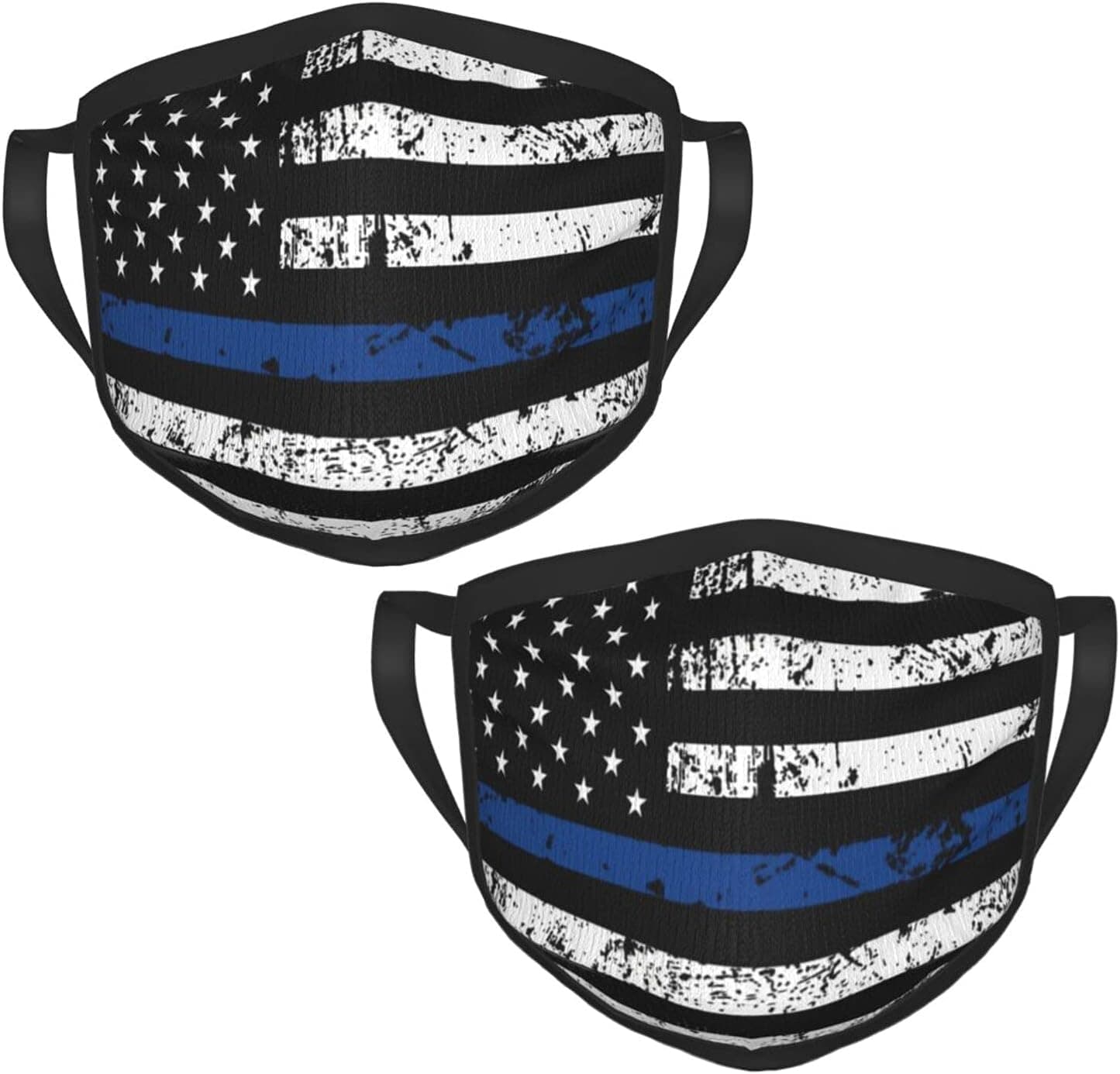 American Blue Line Flag Thin Line 2 Pcs Reusable Washable Dust Filter Reusable And Comfortable Mouth Windproof Warm Cotton Face For Women Men Youth