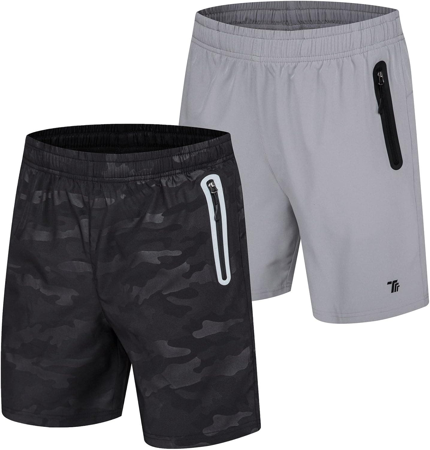 TBMPOY Men's 7'' Athletic Running Shorts Quick Dry Shorts with Zipper Pockets
