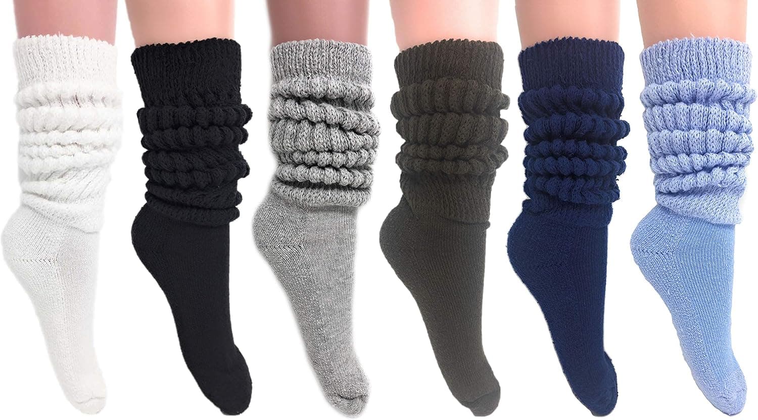 AWS/American Made Slouch Socks Women and Men Extra Tall Heavy Cotton Socks Size 9 to 11