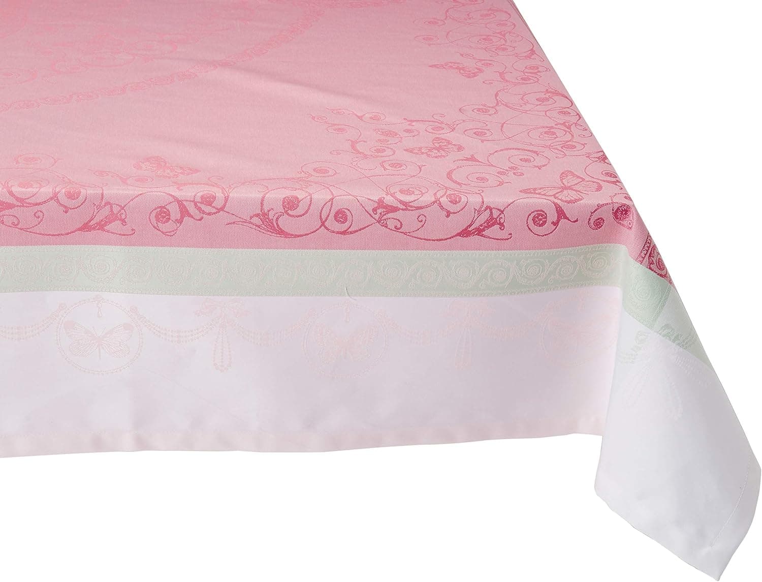 Garnier Thiebaut 24801 Green Sweet Stain Resistant Cotton Eugenie Table Cloth, 69 by 69-Inch, Candy