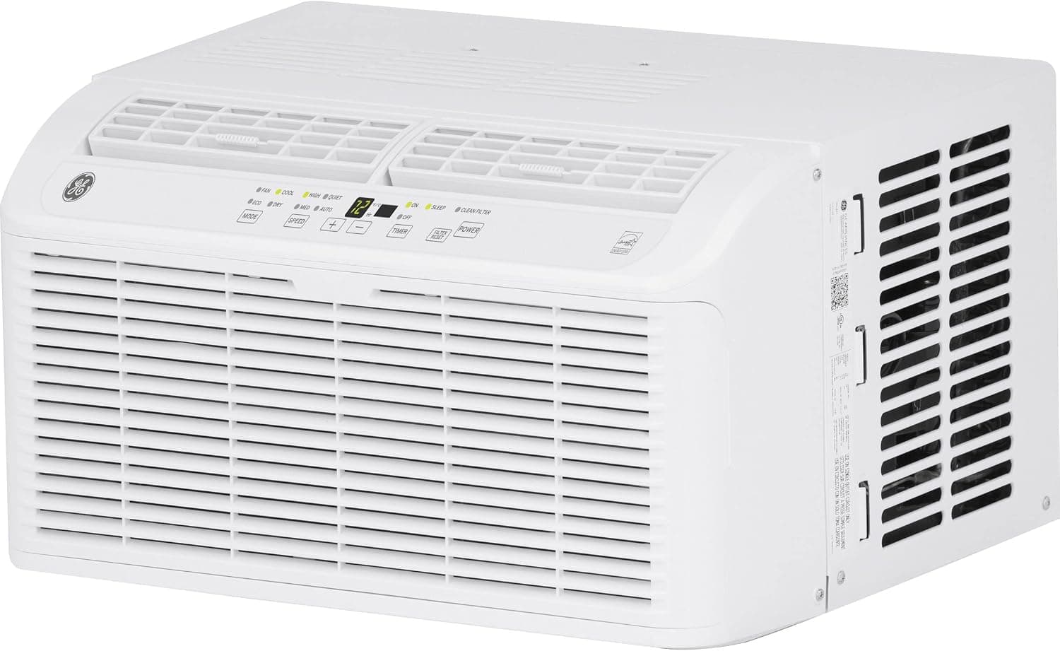 GE Window Air Conditioner 8000 BTU, Wi-Fi Enabled, Black, Energy-Efficient Cooling for Medium Rooms, 8K BTU Window AC Unit with Easy Install Kit, Control Using Remote or Smartphone App