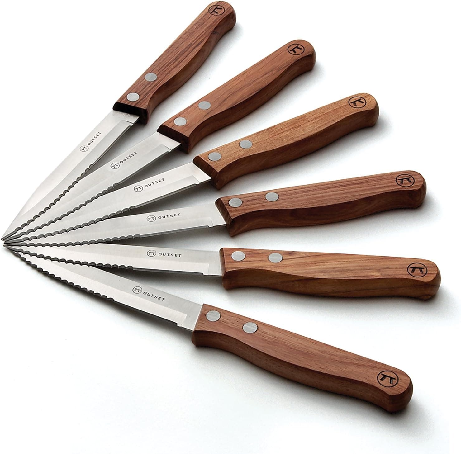 Outset QB90 Knife Set, 0.5 x 0.75 x 9 inches, Rosewood Steak Knives Set of 6