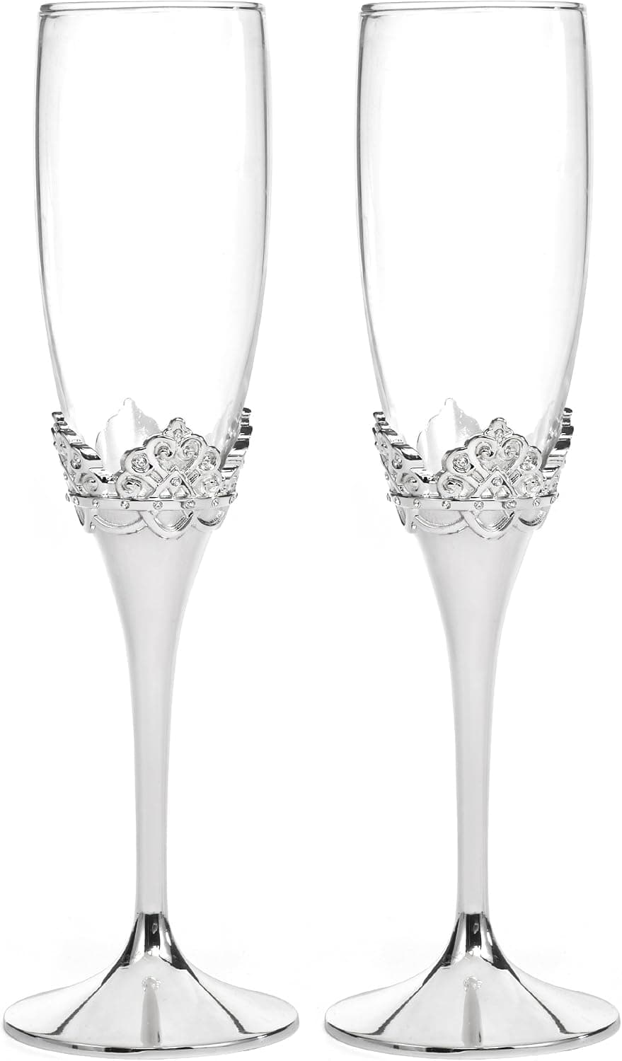 Hortense B. Hewitt Disney Fairy Tale Weddings Happily Ever After Toasting Flutes, 9.5-Inch, Set of 2