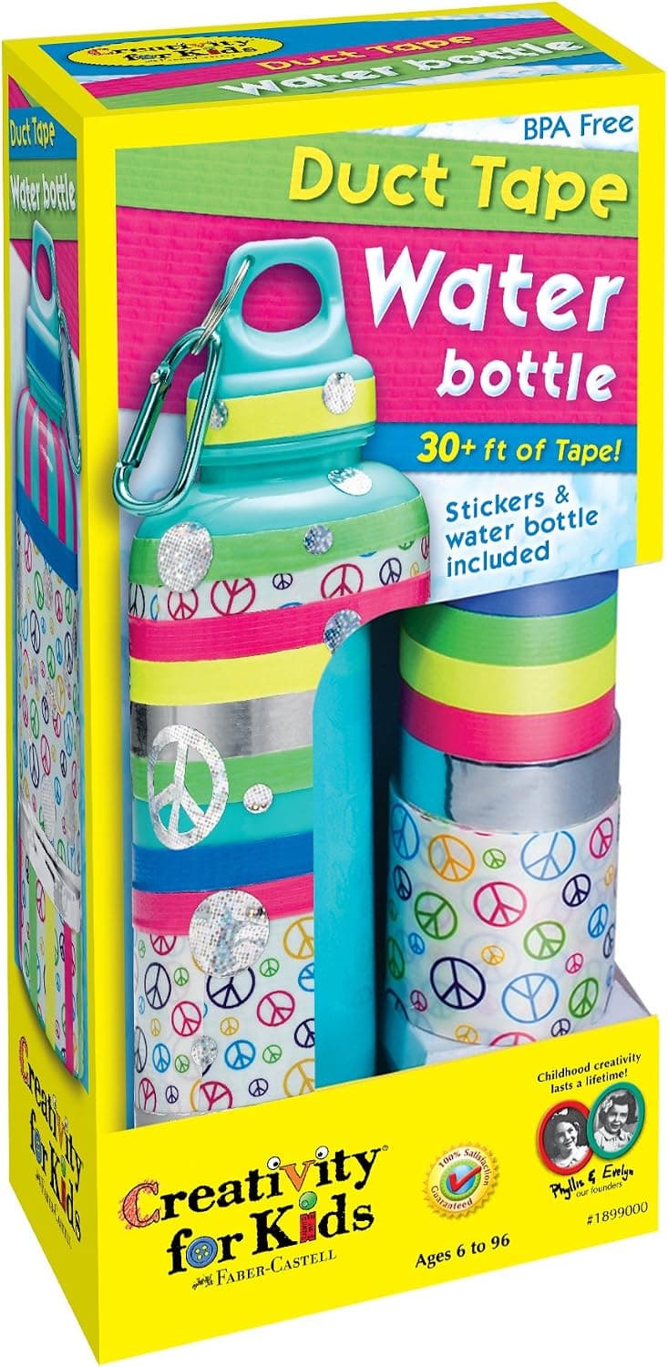 Creativity for Kids Duct Tape Water Bottle - Decorate 1 BPA Free, Reusable Water Bottle
