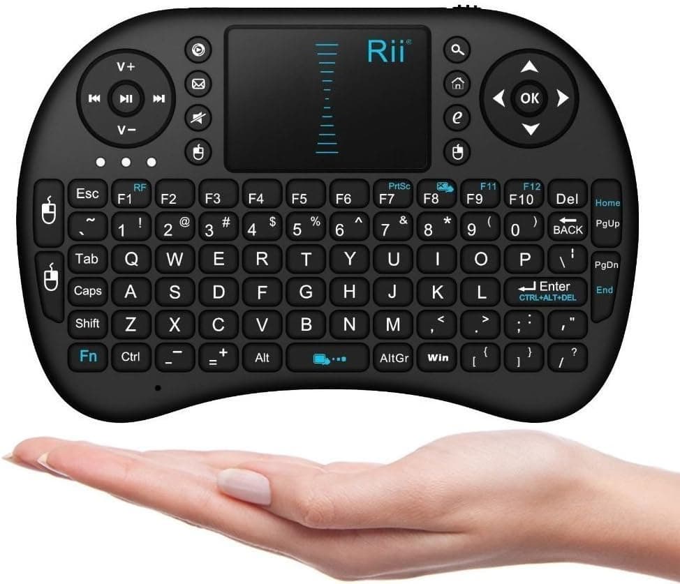 Rii i8 Mini 2.4GHz Wireless Touchpad Keyboard with Mouse for PC, PAD, Xbox 360, PS3 (10038-DT)