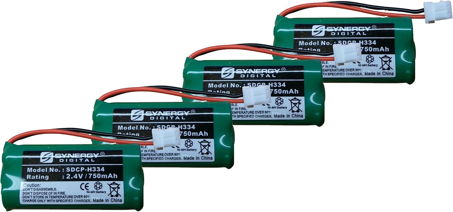 Synergy Digital Att CL82401 Cordless Phone Battery Combo-Pack Includes: 4 x SDCP-H334 Batteries