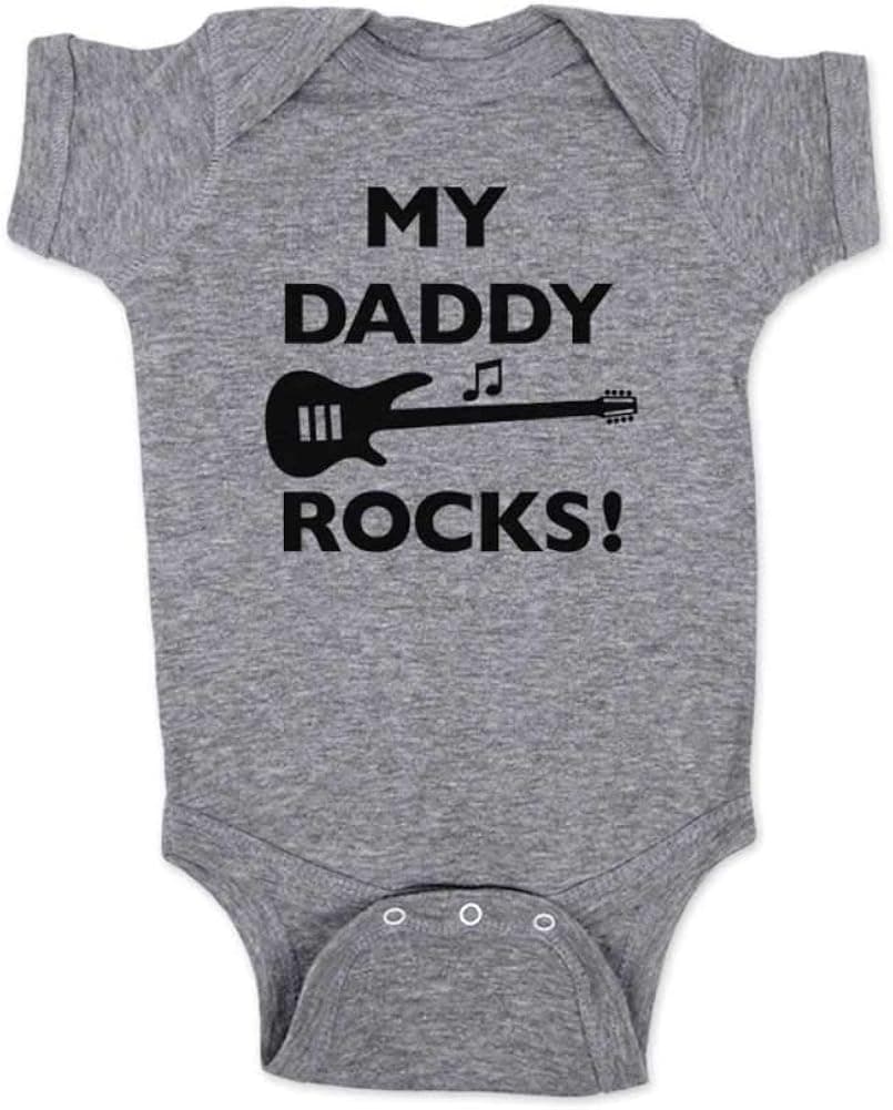 My Daddy Rocks Guitar Music Baby Bodysuit Shower Gift Surprise dad Husband
