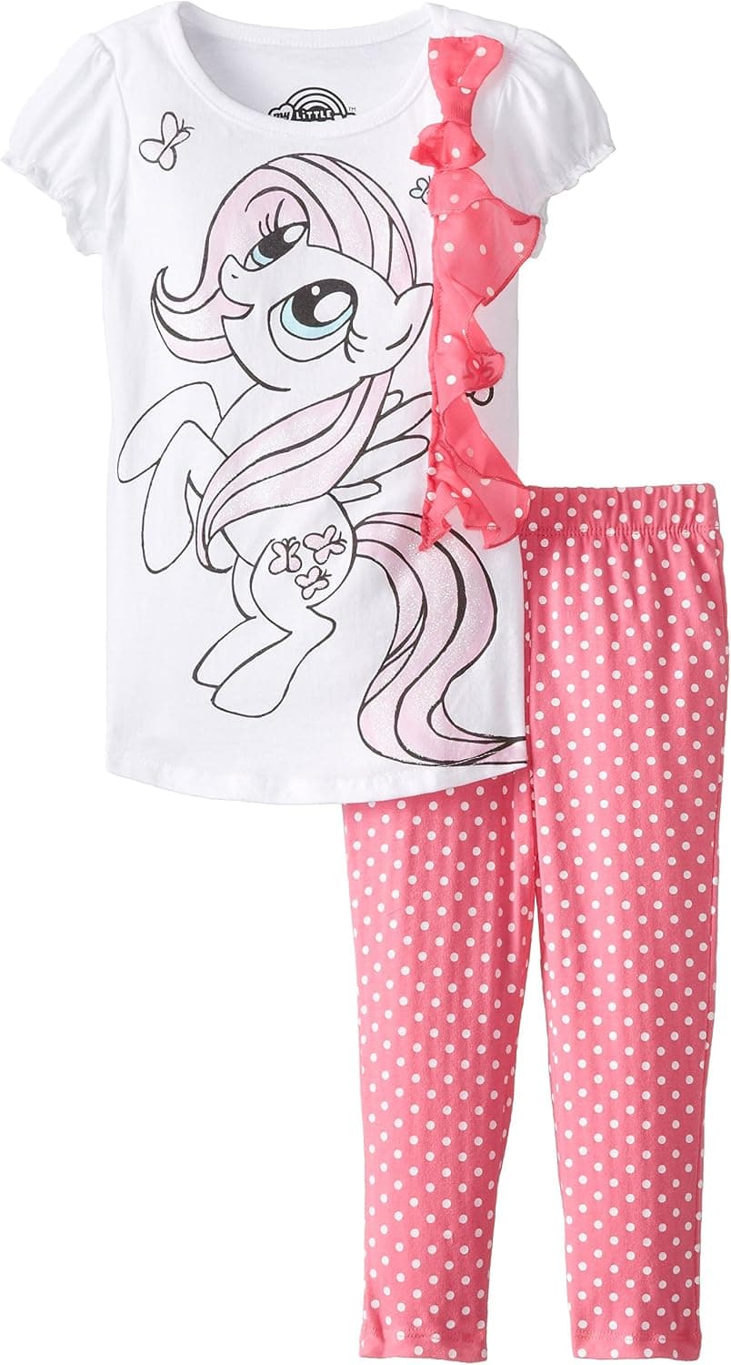 My Little Pony Girls' Pinky Pie Puff Sleeve Tunic Top and Leggings Set