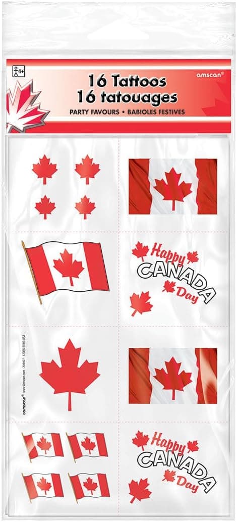 amscan Canada Day Tattoos (16 ct)
