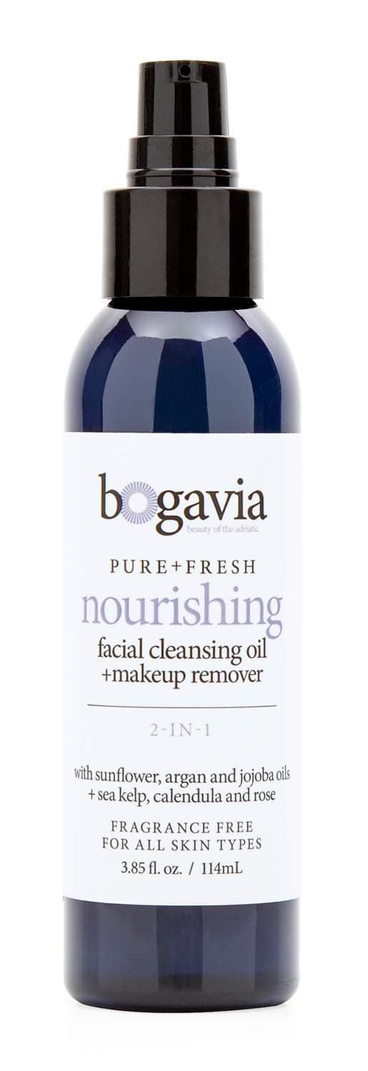 Bogavia Nourishing Facial Cleansing Oil + Makeup Remover | 2-in-1 Face Wash & Removes Makeup | Balances & Soothes | Vegan, Fragrance Free & Paraben Free | Plant Based Skin Care for Women & Men