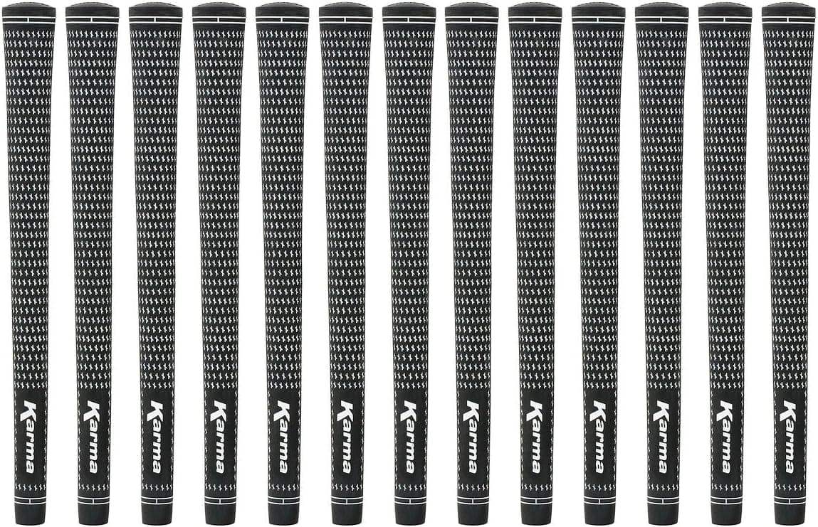 Karma Velour Black/White Standard Ribbed 13 Piece Golf Grip Bundle