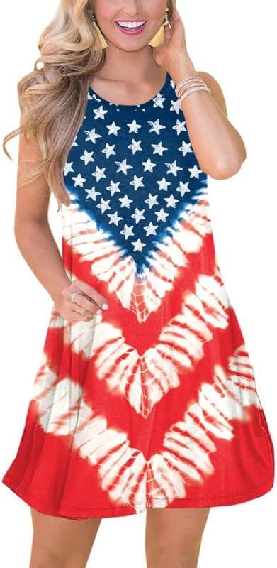 Spadehill Womens Summer Casual Beach Dress with Pockets