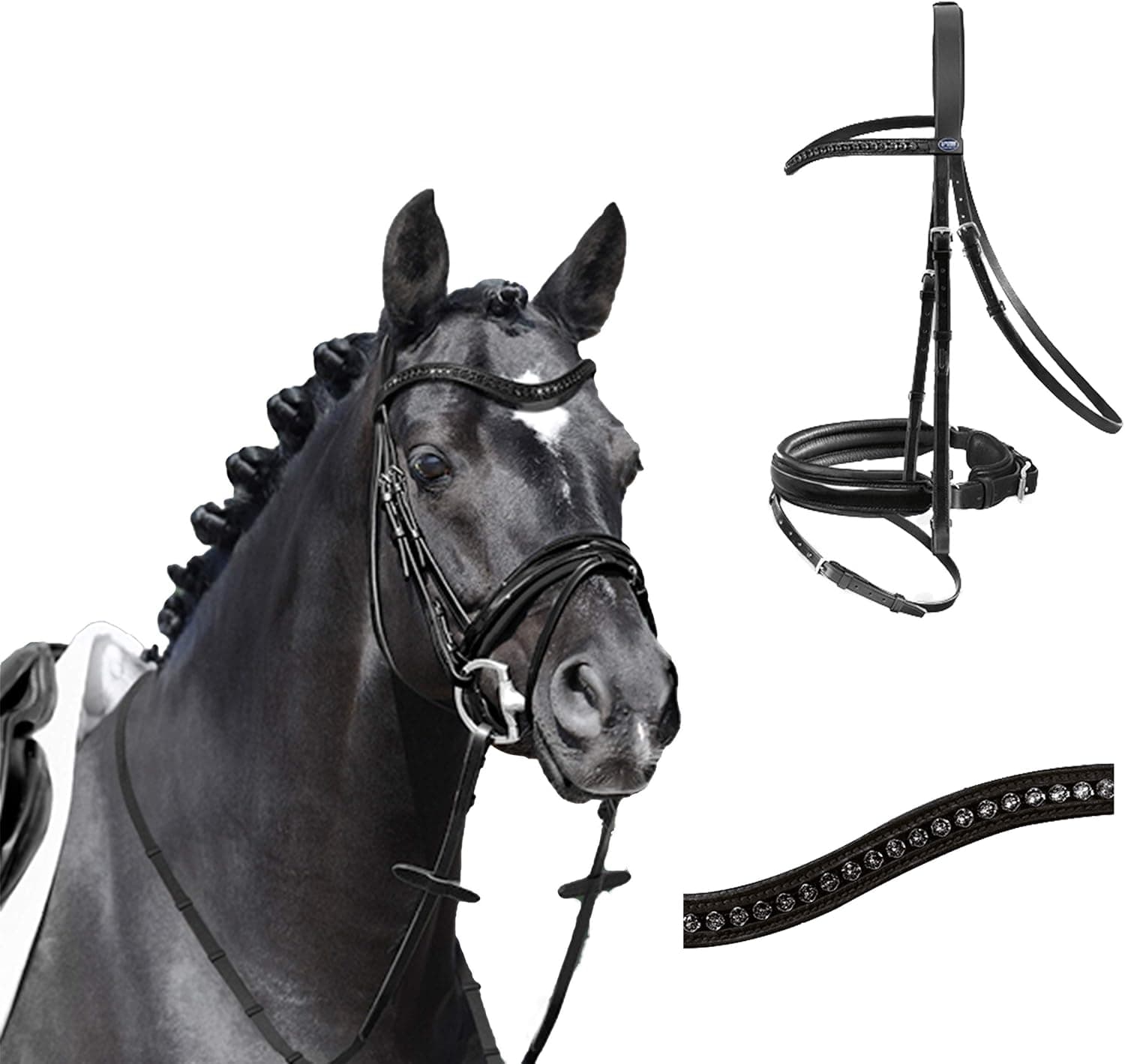 Passier Apollo Dressage Bridle with Flash Black (full)