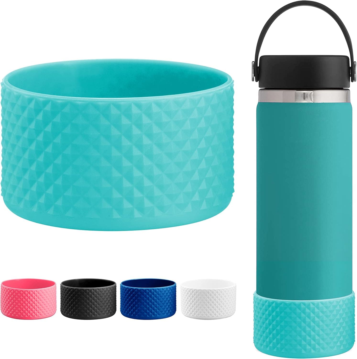 NancyL Bottle Boot,Hydro Sport Water Bottles Flask Anti-Slip Bottom Sleeve Cover Flask, Water Bottle Protector with Diamond Texture,Protective Bottom Sleeve Cover 12-40 oz