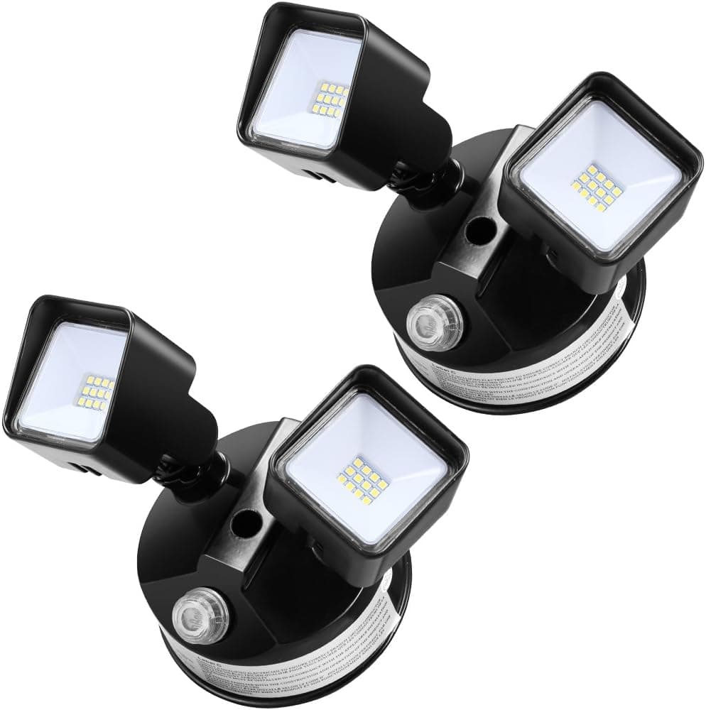 Dusk to Dawn 2 Pack LED Security Lights Photocell Included Outdoor Wall Mount Flood Lights Addlon [150W Equivalent] 20W 2000lm 5000K IP65 Waterproof ETL-Listed 2 Head Adjustable for Entryways Yard.