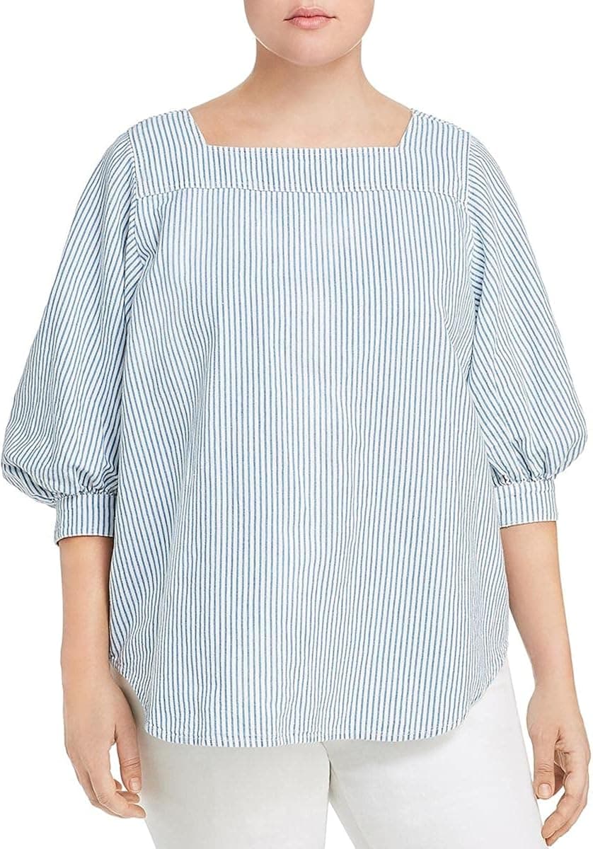 Lucky Brand Women's Plus Size Popover Printed Shirt