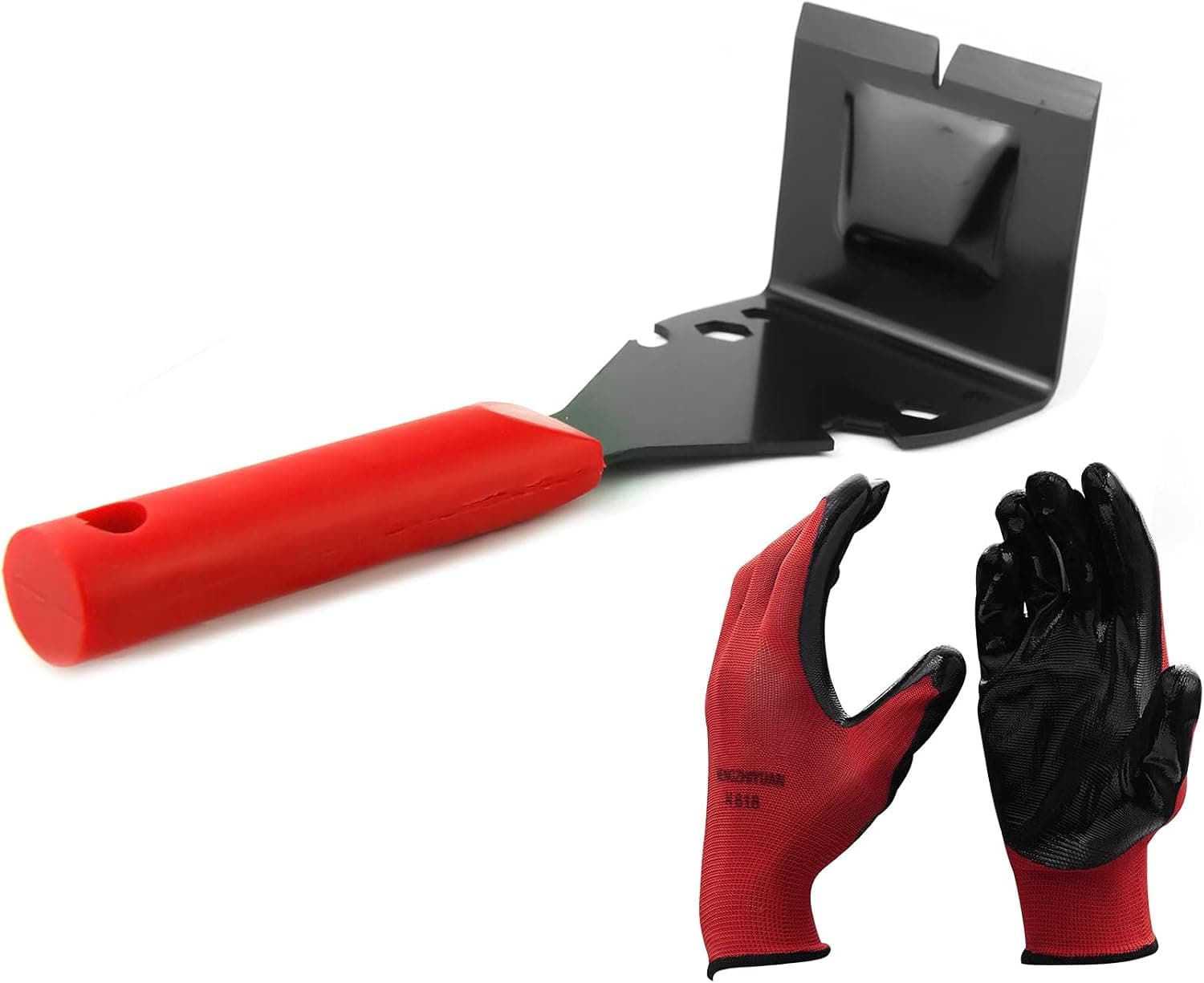 Trim Puller Pry Bars Moulding Removal Multi Tool Trim Removal Tool Nail Puller,Home Wood Tile Trim Molding Pry Bar for Commercial Work,Baseboard,Molding,Siding&Flooring Removal,Remodeling(Red)