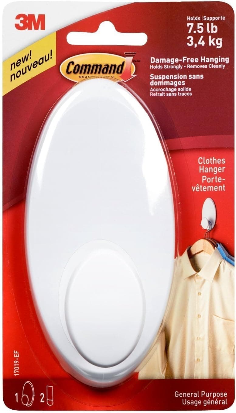 Command Clothes Hanger, Large, White, 4-Pack