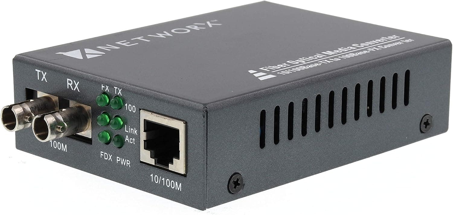Networx Fast Ethernet Fiber Media Converter - UTP to 100Base-SX - ST Multimode, 2km.