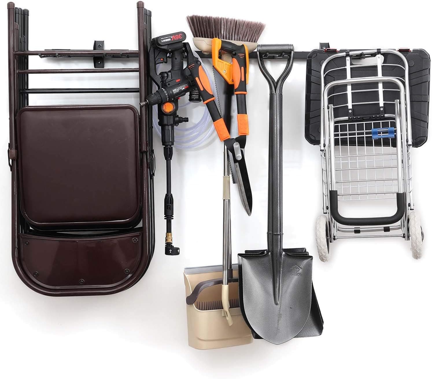 TOKHAROI Tool Storage Rack, Compact, Wall Mount Tools Home and Garage Storage System, Heavy Duty Steel Gear Hanger