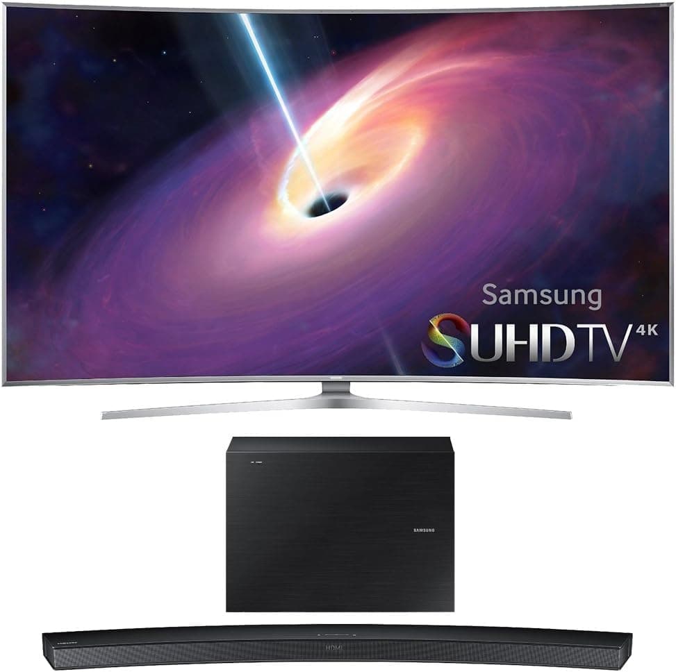 SAMSUNG UN65JS9000 65-Inch Curved 4K 120hz SUHD 3D LED TV w/HW-J6000 Soundbar Bundle Includes UN65JS9000 65-Inch Curved 4K TV and HW-J6000 Wireless Soundbar with Wireless Subwoofer