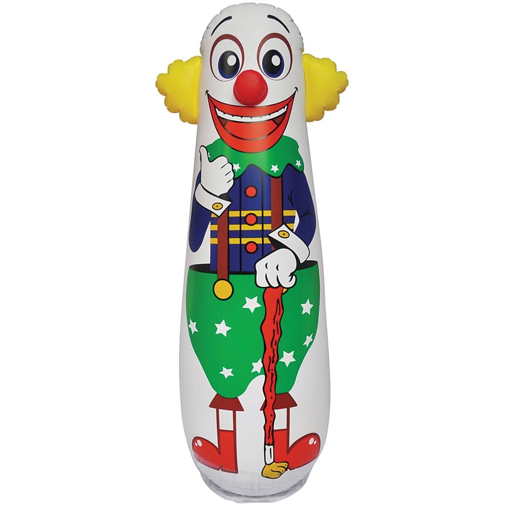 Old Style Clown Punching Bag - Inflatable Bounce Back Toy