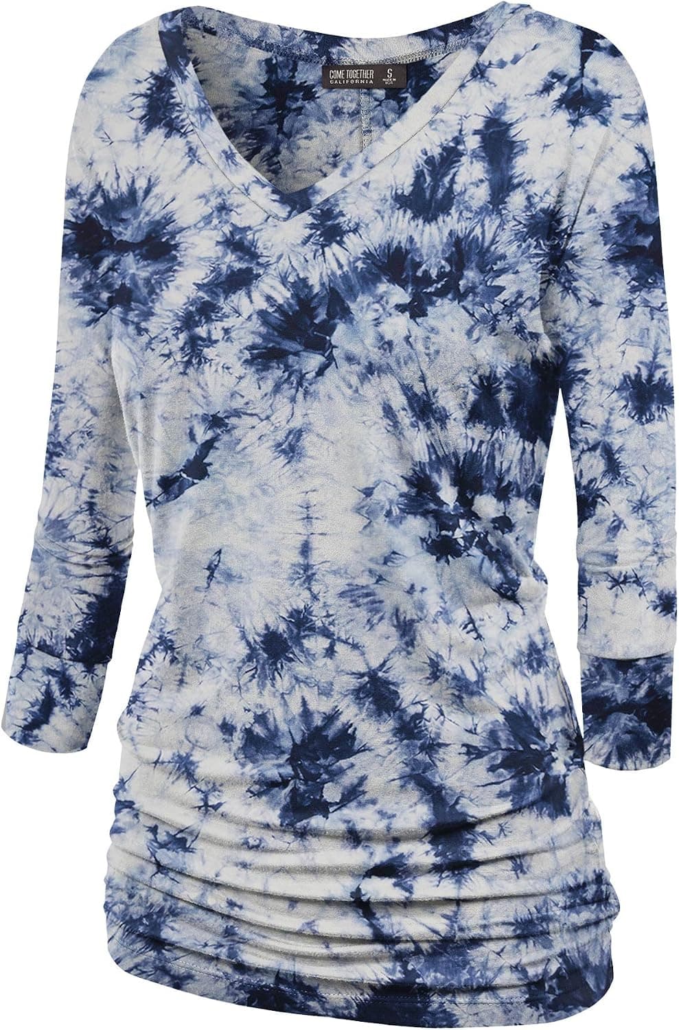 LL Womens 3/4 Sleeve Tie-Dye Ombre Dolman Top - Made in USA