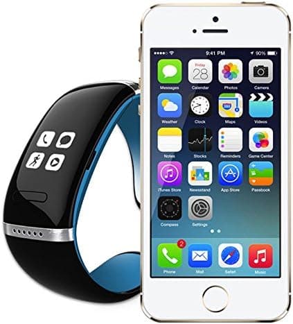 New OLED Anti-lost Bluetooth Bracelet Wrist Smart Watch for iPhone6/6 Plus 5S 5C Android Samsung S5 S4 Note4 3 2 Htc one M7 M8 LG Phone (L12S blue)