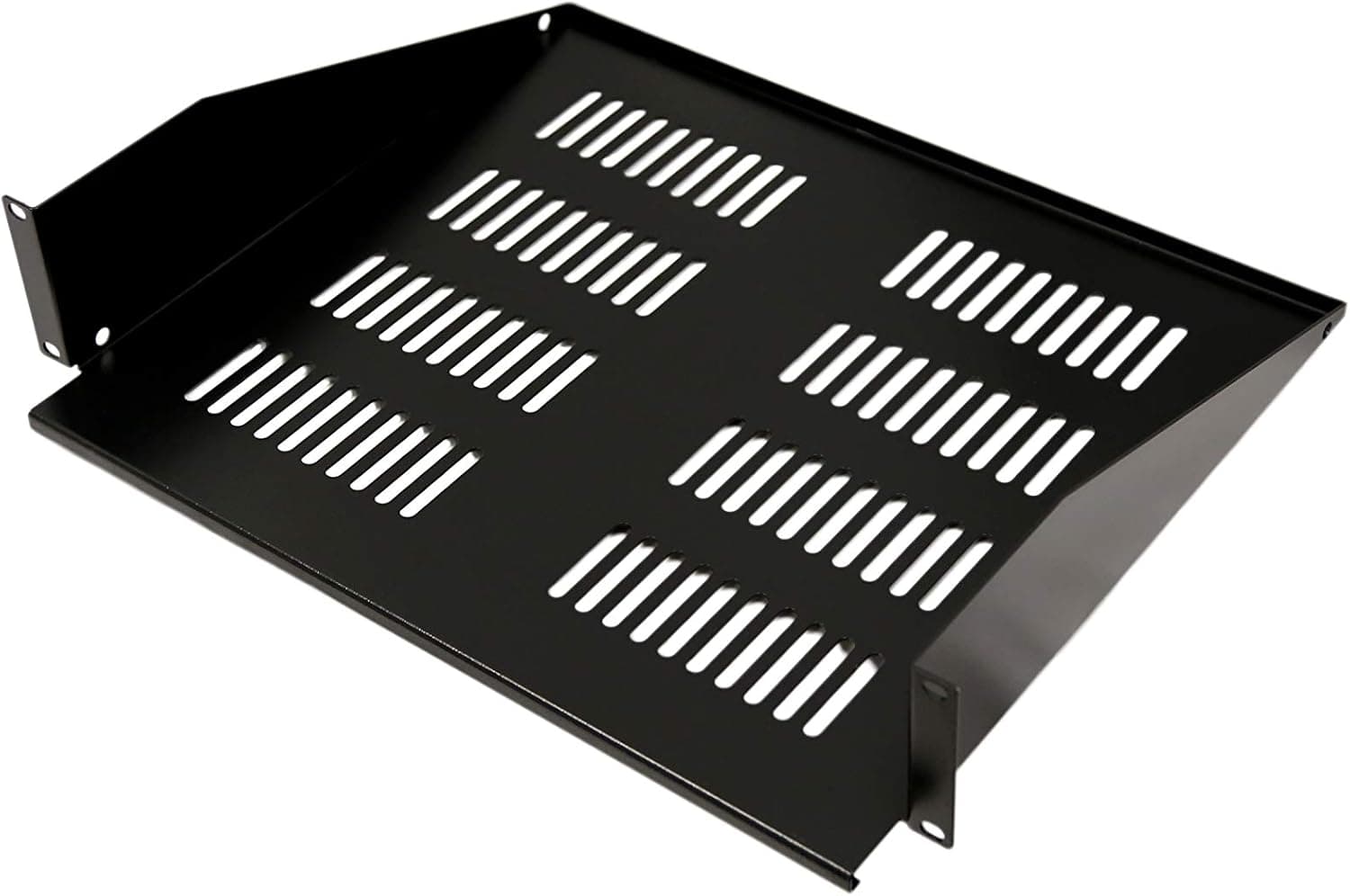 Aeons 2U 19-inch Universal Server Shelf Rack Mount Vented Cantilever Center Mount Shelf 15" Deep, Fixed Server Rack Cabinet Shelf Black