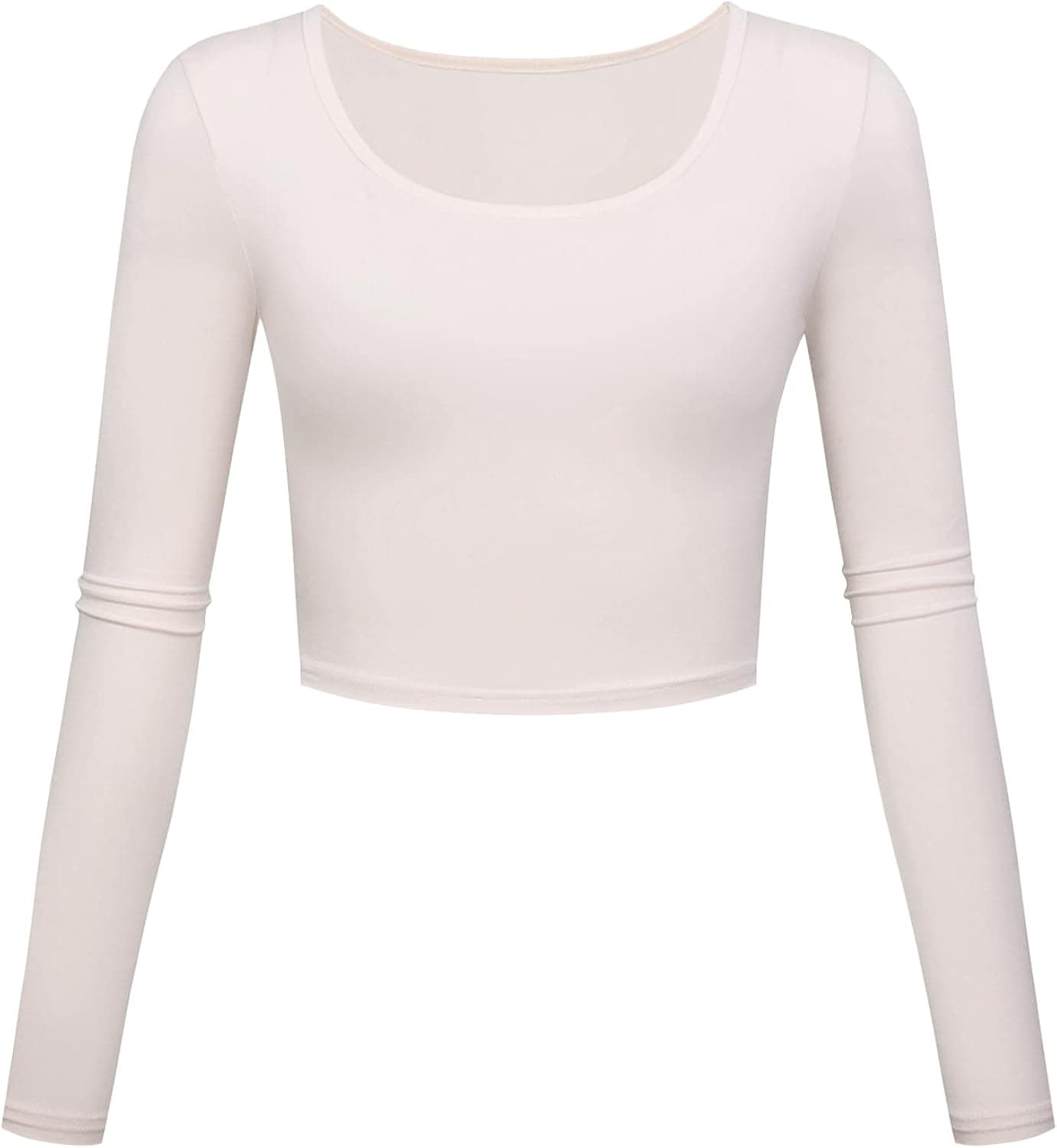 Kindcall Lightweight Basic Crop Tops Slim Fit Long Sleeve Workout Shirts for Women