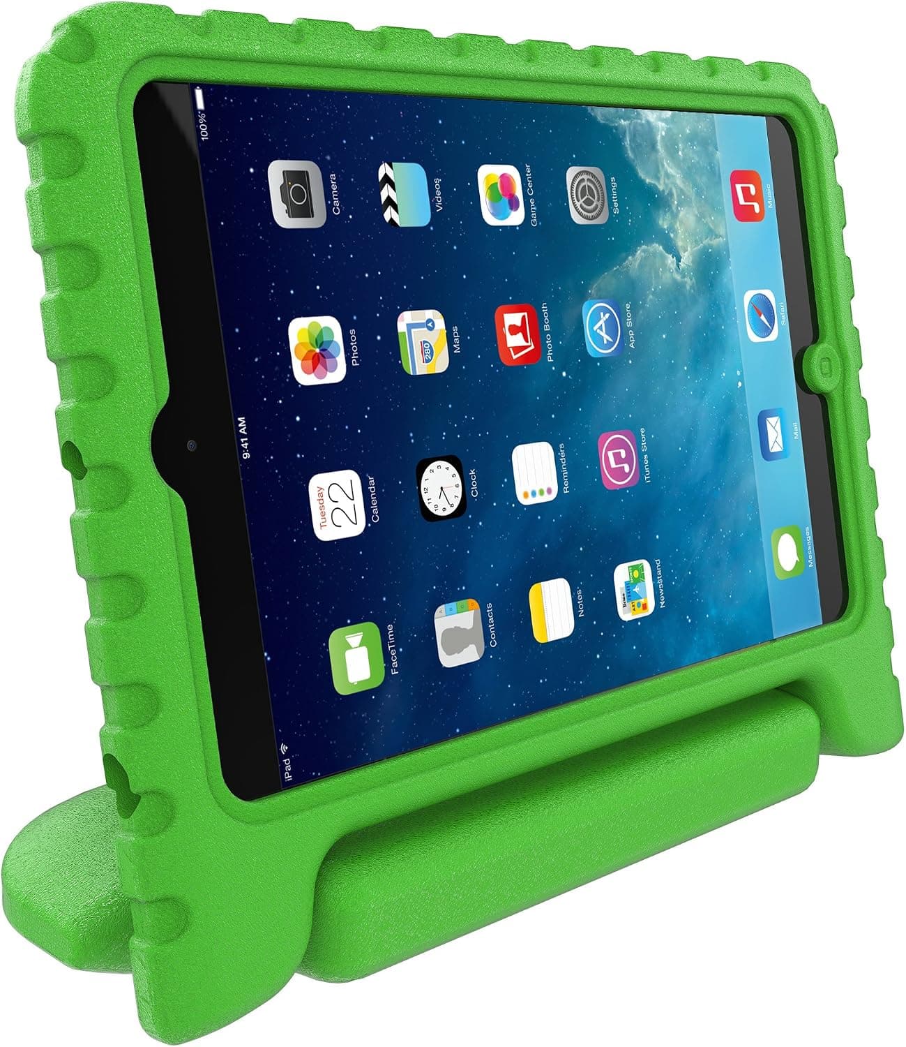 iPad Air Kids Case: Stalion Safe Shockproof Protection for Apple iPad Air (5th Generation)(Candy Apple) Kid Proof + Ultra Lightweight + Comfort Grip Carrying Handle + Folding Stand