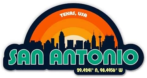 Squiddy San Antonio Texas City Skyline - Vinyl Sticker Decal for Phone, Laptop, Water Bottle (3" Wide)